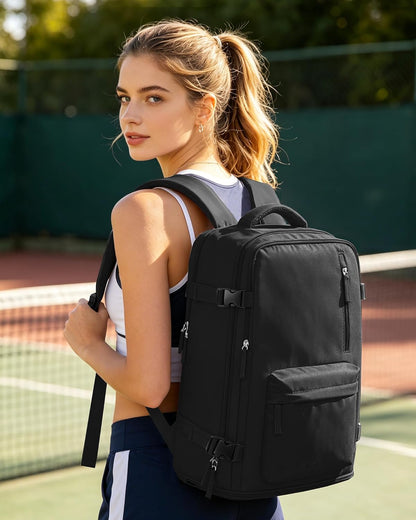Carry on Travel Backpack for Women Men Large Laptop Gym Work Frontier Airlines Personal Item Bag Business Airport Lightweight Backpack Flight Approved Mochilas De Viaje Black