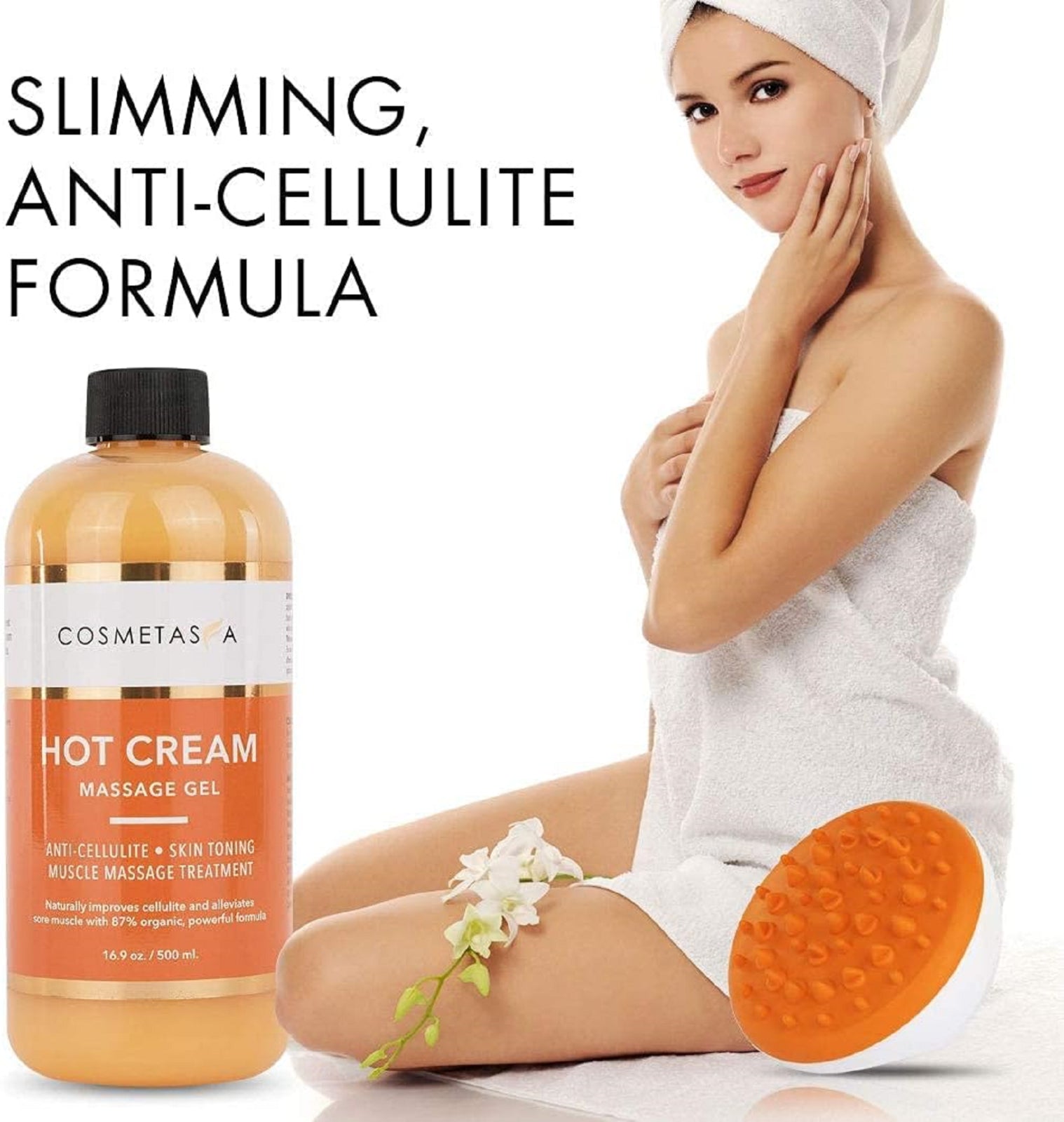 Aceite De Masaje Para Celulitis, Gel Y Guante Gel De Masaje Natural De Crema