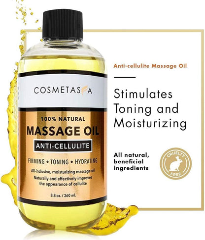 Aceite De Masaje Para Celulitis, Gel Y Guante Gel De Masaje Natural De Crema