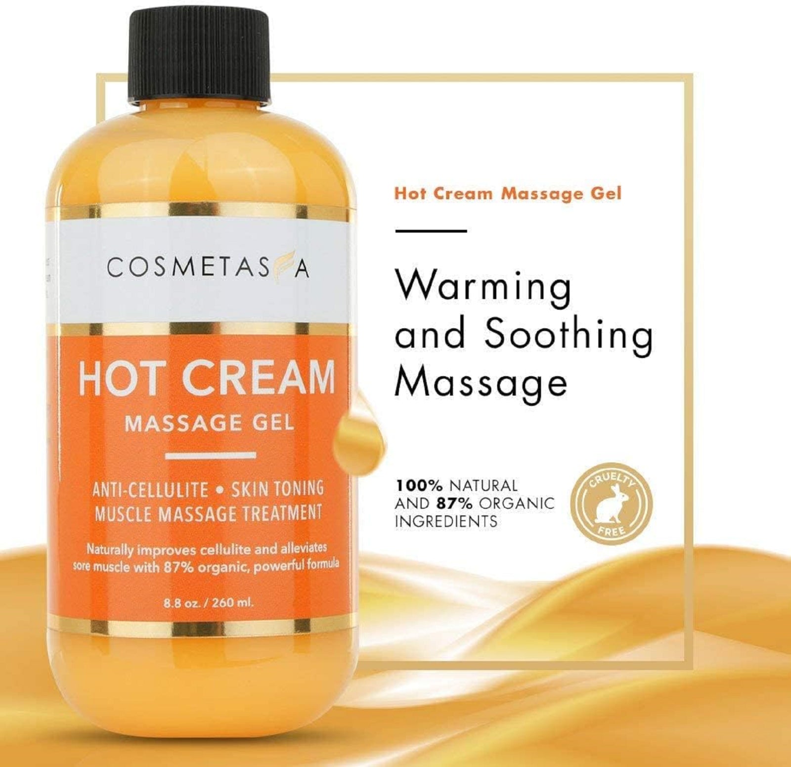 Aceite De Masaje Para Celulitis, Gel Y Guante Gel De Masaje Natural De Crema