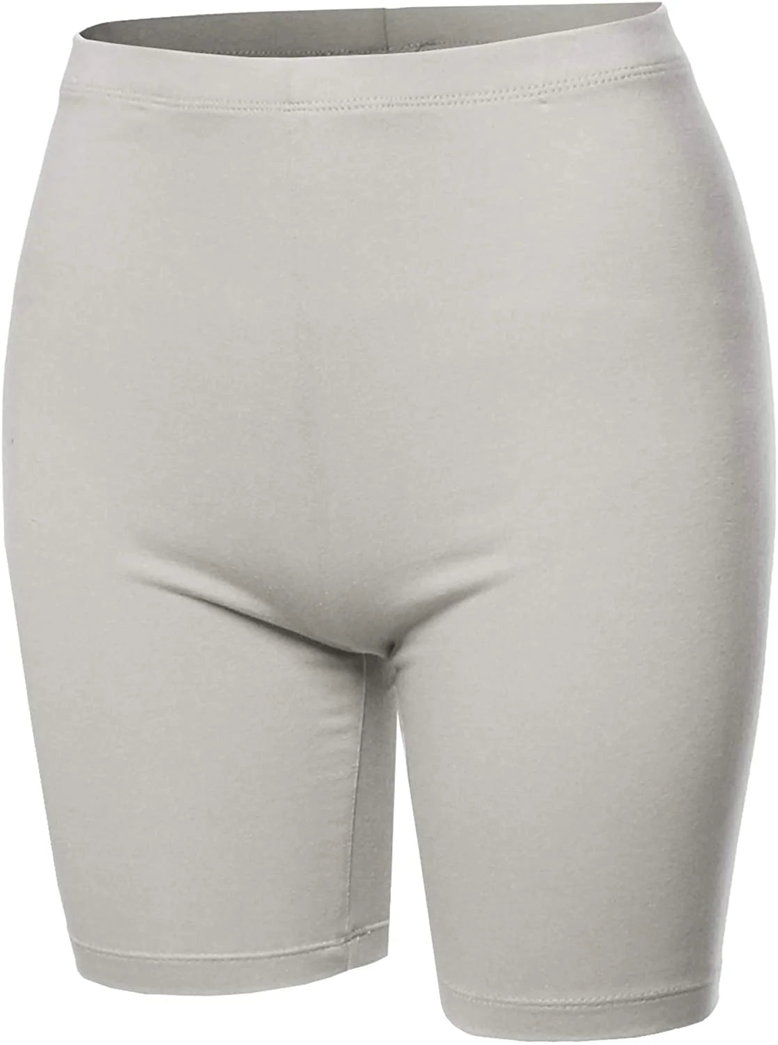 Womens & plus Basic Solid Cotton Mid Thigh High Rise Biker Bermuda Shorts