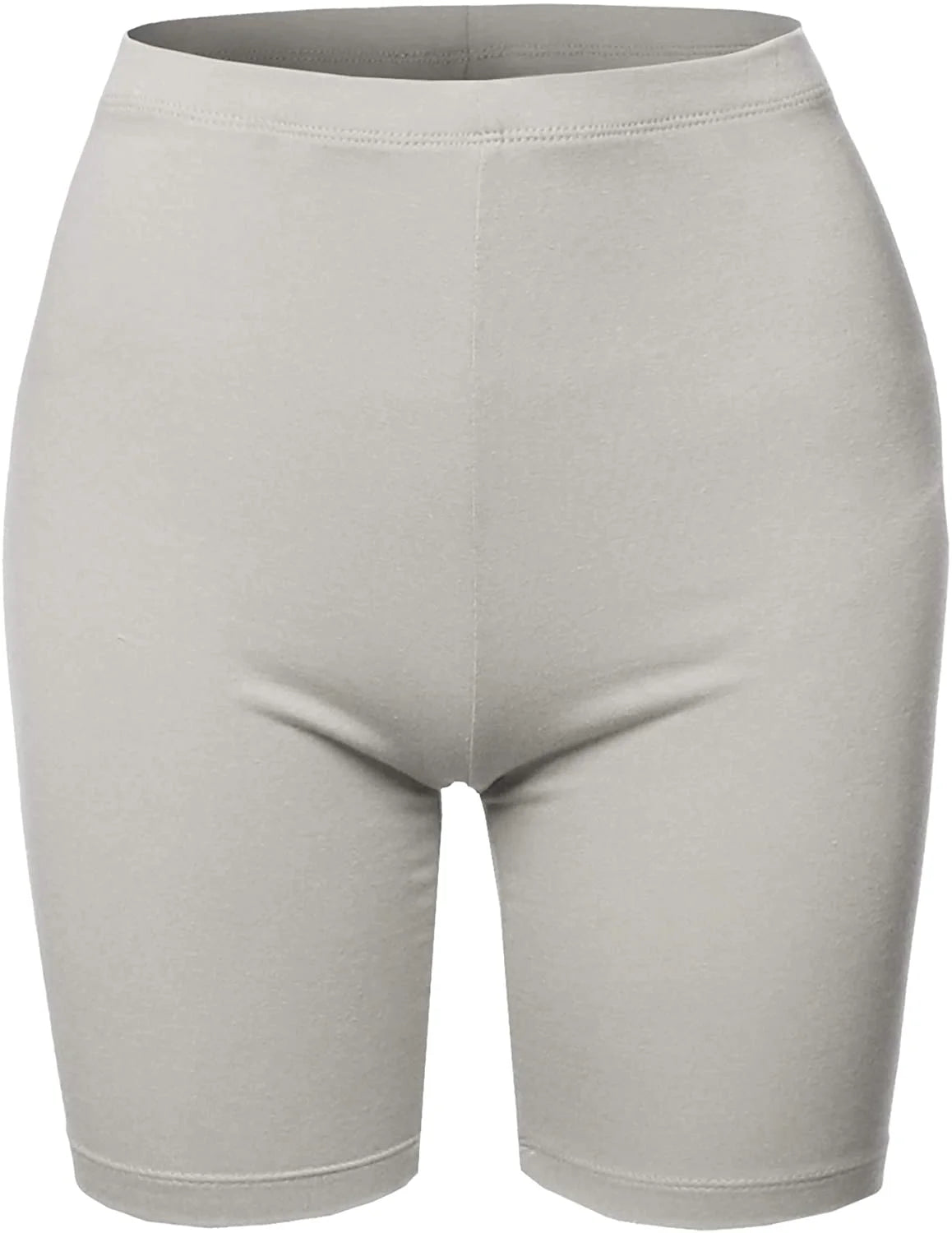 Womens & plus Basic Solid Cotton Mid Thigh High Rise Biker Bermuda Shorts