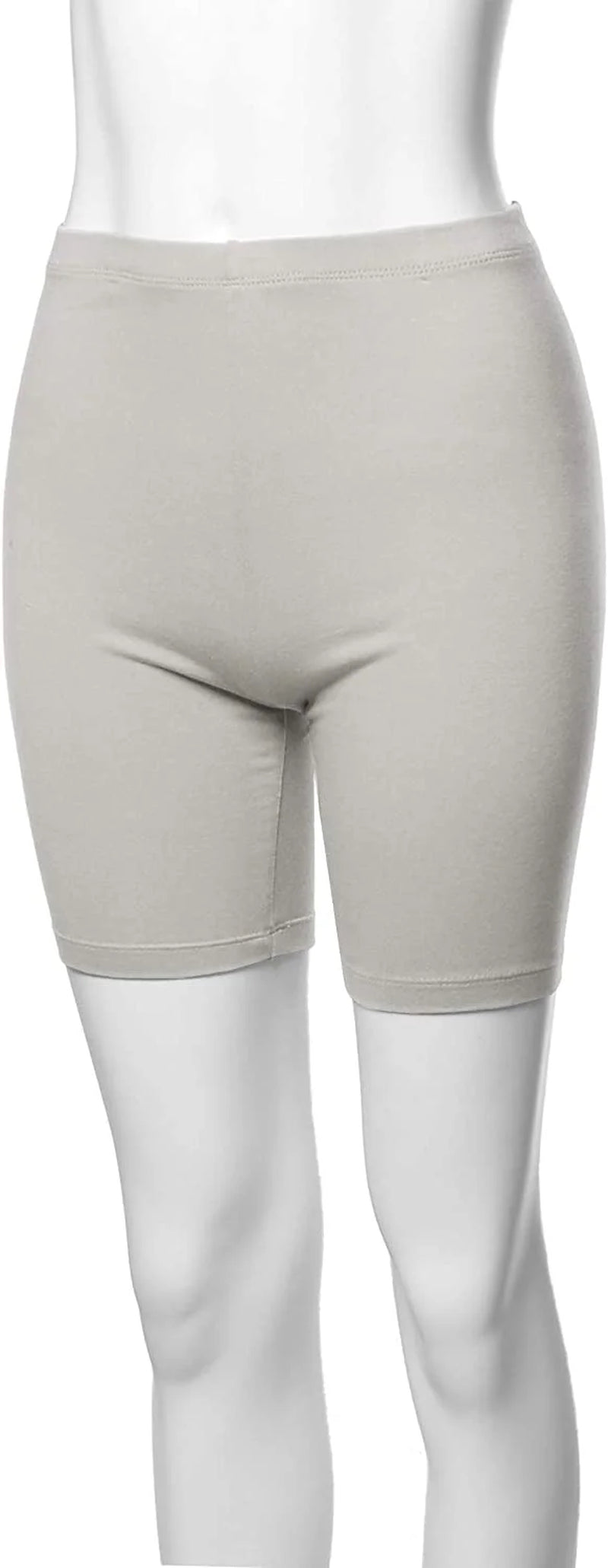 Womens & plus Basic Solid Cotton Mid Thigh High Rise Biker Bermuda Shorts