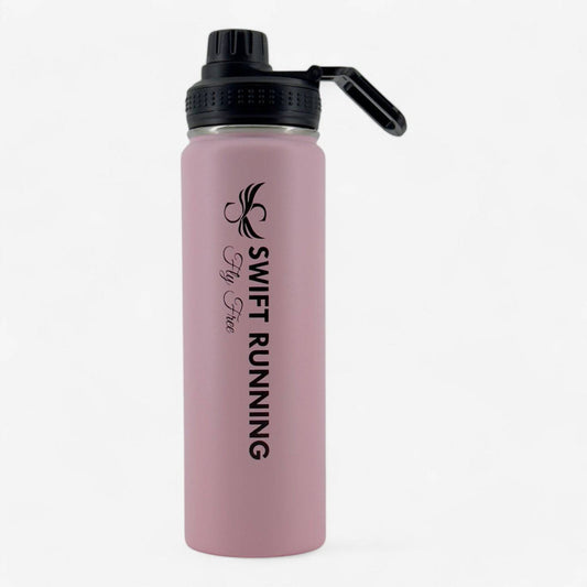 Botella de agua rosa