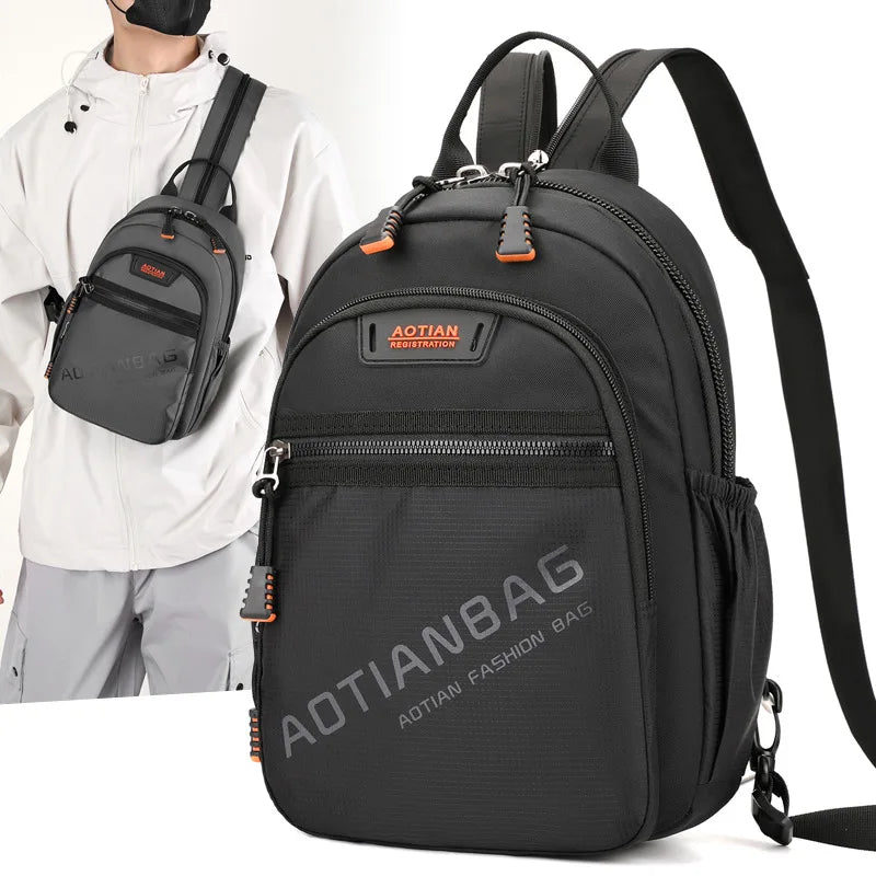 High Quality Men Backpack Waterproof Travel Rucksack Teenagers Boys Casual Shoulder Chest Bag Mochilas 2026 New