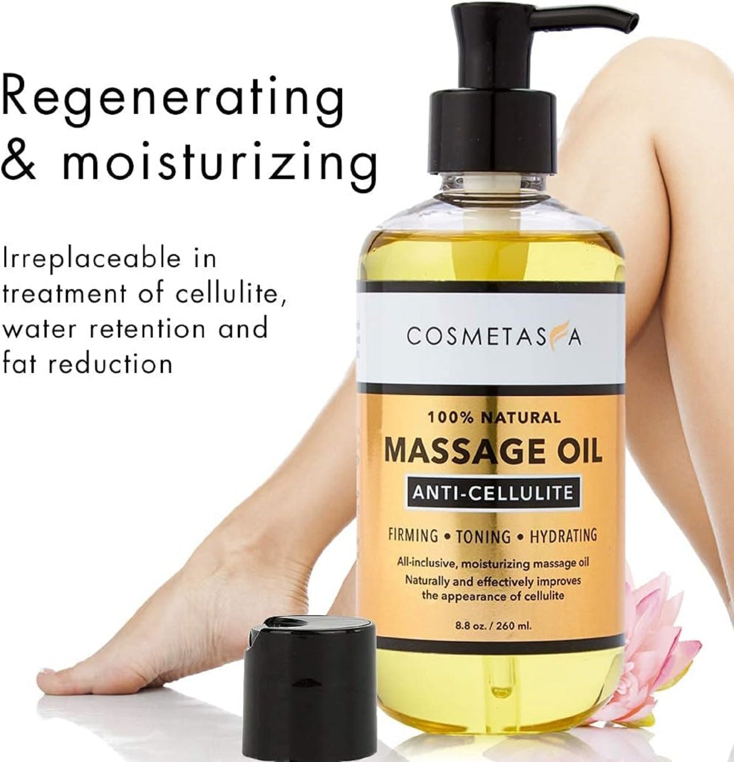 Aceite De Masaje Para Celulitis, Gel Y Guante Gel De Masaje Natural De Crema